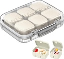 Pill Organizer SOFISO 4/6 Grid Free Assembly Travel Medicine Organizer 10 Day Pill Organizer Portable Pill Box Waterproof Pill Case Daily Medication Carry Case för vitaminer, fiskoljor, tillägg