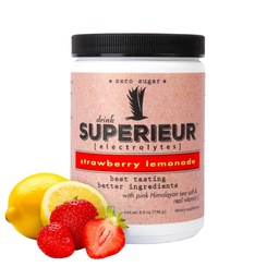 Superieur Electrolytes-Plant Based Electrolyte Supplement w/Sea Minerals for Hydration & Recovery-Keto Friendly, Non-GMO, Zero Sugar, Vegan Healthy Sports Drink Powder-Strawberry Lemon(70 Serv)