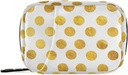 Naanle Gold White Polka Dot Pill Box 7 Day Case Bag Travel Organizer med Zipper Portable Weekly Compact Size för vitamin Supplement Holder A Dots Golden 4,6 x 3,14 x 1,88 tum 0,12 kilo