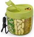 PULIV Portable Pill Dispenser Bottle, Vitamin Organizer med 7 Compartments, Håller Massor av Tillägg med Anti-Mixing & Wide Openings Design, Lätt att hämta Meds, Inkluderar 20 Pcs Labels Green