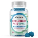 Hyaluronsyra Gummies, Hyaluronsyratillskott med vitamin C & Biotin 5000mcg för hud, hår, naglar hälsa, gemensamma kosttillskott för kvinnor och män, låg socker, Vegan, icke-GMO, 60 grejer