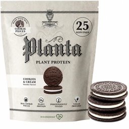 Ambrosia Planta - Premium Plant-Based Protein | Vegan & Keto Friendly | Gourmet smaker utan uppblåsthet eller mage upprörd | Gluten & Soy gratis | No Added Sugar | 25 portioner | Cookies Cream