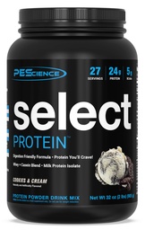 PEScience Välj Proteinpulver, Whey och Casein Blend, Clean Protein Powder för kvinnor och män, Låg Kalori, Låg Carb, Keto Friendly, Gluten Free - Cookies och Cream - 27 portioner