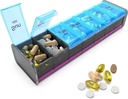 Extra Large Pill Organizer- XXL Pill Box 7 Day - Weekly Pill Organizer med AM PM Large Compartments Big Pill Case för kosttillskott Jumbo Pill Holder för vitaminer Stor medicin Organizer 2 gånger om dagen