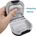 Hearing Aid Case med batterilagring Slot Hard Small 0.59 "*2.44"*1.57 "Silicone Cushion, för ITE, BTE Hearing Aids (Black)