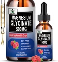 Pure Magnesium Glycinate | Liquid Magnesium Supplement 500mg for Sleep, Nerve, Bone and Heart Health | Vegan Glycinate Mag Liquid Drops 6X High Absorption | Non-GMO, Gluten-Free | 30 Servings