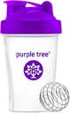 lila träd Protein Shake Bottle, Leak Proof Mixer Cup med rostfritt stål Blending Ball | 20 Oz Shaker Blender för protein, Hydration & Supplement Mixes
