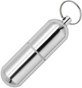 Portable Pill Organizer Small Travel Pill Box Keychain Mini Daily Pill Case Container, Vattentät Metal Pill Holder Medicine Bottlefor Supplements, Pills, Vitaminer och Medicinering (Large)