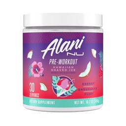 Alani Nu Pre Workout Powder Hawaiian Shaved ICE, Amino Energy Boost, Endurance Supplement, Sugar Free, 200mg Caffeine, L-Theanine, Beta-Alanine, L-Citrulline, 30 portioner
