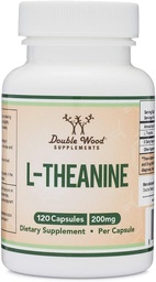 L-Theanine 200mg Dubbel Styrka - Stöder Hälsosömn Response and Relaxation - 120 kapslar (Tredje part Testad, Gluten Free, Vegan) av Double Wood