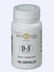 Bio-Tech - D3 (Cholecalciferol) 1000 IU 100 caps av Bio-Tech