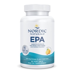 Nordic Naturals EPA Xtra, Lemon - 60 Soft Gels - 1640 mg Omega-3 - Högintensiv EPA-formel för positivt humör, hjärthälsa och hälsosam immunitet - icke-GMO - 30 portioner