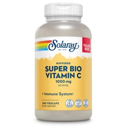 Solaray Super Bio Buffered Vitamin C 1000mg, Two-Stage, Timed Release Vitamin C med Bioflavonoids, Immune Support Supplement - Hög Absorption, Vegan, 60 Day Guarantee, 180 Servings, 360 VegCaps 140