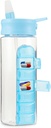 MARS WELLNESS 24 Ounce Water Bottle med Slideout Pill Box, Daily Organizer - 7 Day Medicine Holder, Easy Slide Out Pill Container, Popup Straw för Hydration