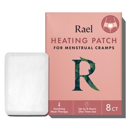 Rael Herbal Heating Patches, Period Cramps Relief, Heat Therapy, Ultra Thin Design, On The Go Size, för alla hudtyper (8 greve)