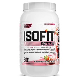 Nutrex Research IsoFit Whey Protein Powder Instantized 100% Whey Protein Isolate (30 portioner (Pack of 1), jordgubbar och kram)