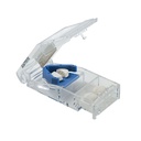 EZY DOSE Pill Cutter och Splitter med Lock, Cuts Pills, vitaminer, tabletter, rostfritt stål Blade, Travel Sized, Safely Cut Pills och Vitaminer, Lätt att använda, Blue, BPA Free