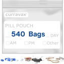 Pill Bags för Travel Pack på 540 - BPA Gratis 3 x 2,75 tum Pill Pouch - Återanvändbara Pill Pouches för Medicin med Skriv på Etikett - Rensa Ziplock Pill Baggies för Travel Medicine Organizer