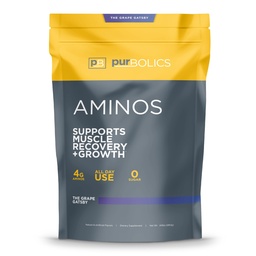 Purbolics Aminos | 4g of Free-Form Amino Acids, Beta-Alanine, 0 Sugar & 60 Servings (Grape Gatsby)