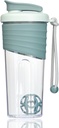 Protein Shaker Bottle 24oz - Teal Transparent Tritan med mätskala, Silicone Grip & Teal Shaker Ball - Perfekt för protein Shakes, Smoothies och Supplements