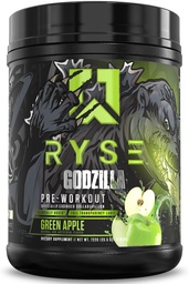 RYSE Godzilla X Noel Deyzel Pre Workout Powder - Green Apple - 400mg Koffein, High Stim Pre-Workout för män och kvinnor med Citrulline & Beta Alanine - Energi, Pump & Focus - 20/40 portioner