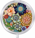 Pill Case, Cute Travel Pill Box for Purse, Moisture Proof Small Medicine Holder, Portable Pocket Medicine Organizer Dispenser för att hålla vitaminer, Cod Liver Oil, Supplements, Mandala Flower