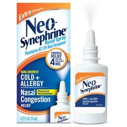Neosynefrin, Nasal Spray för Cold Sinus Relief Extra Strength, Clear, 0.5 Fl Oz