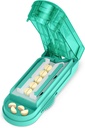 En PIX Pill Cutter Splitter för små och små piller, medicin Cutter för skärning av flera piller i taget i hälften, skär för små eller stora piller med dold Sharp Stainless Steel Blade, Cyan