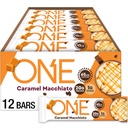 ONE Coffee Shop Caffeinated Protein Bars, Caramel Macchiato, Gluten Free with 20g Protein and 65mg of Caffeine Energy, Pantry Staples, 2.12 oz (12 Count), Packaging May Vary
