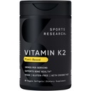 Sports Research® Vitamin K2 som MK-7 100mcg med Coconut MCT Oil - 60 Veggie Softgels (2 Månadsförsörjning) Vegan Certified, Non-GMO Verified, Gluten & Soy Free