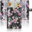 Hennaja Pill Organizer Book,Pill Pouches Clear Plastic Pill Bags Self Sealing Travel Medicine Organizer Storage (1-Black Rose)