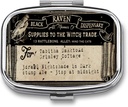 Metal 2 Compartment Pill Organizer Travel Friendly Portable Compact Pill Box Cute Pill Case för att hålla vitaminer / fiskolja / tillägg / Meds / tablett för handväska / ficka (Vintage Label)