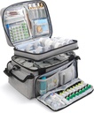 Medicine Organizer med justerbar Divider, Double-Layer Medicine Bottle Organizer Storage, Portable Home Health First Aid Bag, Medicine Organizer Box för nödmedicin (Bag Only)