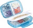 Daviky Travel Pill Organizer, Weekly Pill Dispenser 1 Time a Day, Large Pill Box, Moisture Proof 8 Compartment Pill Case, Portable Pill Holder for Medicines, Supplements and Vitamins (Blå)