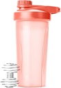 Mr Pen- Shaker Bottle för proteinblandningar, 28 oz, Coral Pink med Twist Cap och Wire Whisk Ball, Mixer Cup för Shakes