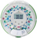 Automatisk Pill Dispenser med säkerhetslås, blinkande ljus, ljud, alarm, 28-dagars elektronisk medicineringsdispenser för vitaminer och tabletter upp 6 gånger / dag, Easy Read Display, Clear Lid