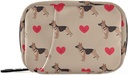 Pill Box German Shepherd Dog Heart 7 Day Pill Case Travel Pill Organizer Bag med Zipper Portable Weekly Vitamin Medicine Supplement Holder Pouch Bag