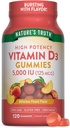 Nature's Truth Vitamin D3 Gummies | 5000 IU | 120 Count | Vegetarian, Non-GMO & Gluten Free Supplement | Natural Peach Flavor, Pack of 1