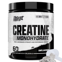 Nutrex Research Kreatin Monohydratpulver 60 portioner | Unflavored 5G Micronized Kreatinpulver | Glutenfri