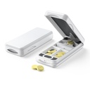 Pill Cutter med Auto Centering Device, Aluminium Pill Splitter med 316L Stainless Blade, Genuine Leather Case, Professional Pill Splitter för att skära små piller eller stora piller (Plast, Vit)