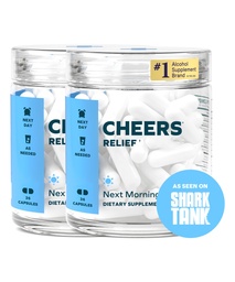 Cheers Relief | Nästa morgonhjälp med Ginger + White Willow Bark | Känn dig bättre efter att ha druckit | 24 Doser | Ginger, White Willow Bark, L-Theanine, koffein