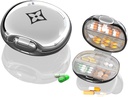 Travel Pill Organizer,Portable Pill Box, Moisture Proof Pill Case, Daily Small Pill Container för att hålla Vitaminer Fish Oil, för Pocket eller Purse Pill Box Decorative Metal Medicine Organizer