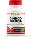 Full Life Ginkgo Biloba kapslar - Herbal Supplement - 60 Veggie Capsule 450mg.
