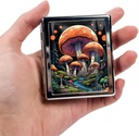 8-Compartment Pill Box Organizer Portable and Stylish Medicine Case, Versatile Storage for Medication - Ideal Travel Accessory & Unique Gift Idea (Förtrollad Mushroom Forest)