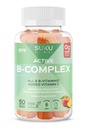 SUKU Vitamin B Complex Gummies med vitamin C - Sugar Free Vegan 8 B Vitamins Komplex Gummy Supplement Ökar cellutveckling, förbättrar metabolism & Collagen Formation, Peach Flavour (50 Gummies)