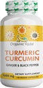 Organic Veda Turmeric and Ginger Capsules 120 Pills - Organic Turmeric Curcumin with Black Pepper for Joint Support - Non GMO, Gluten Free, Turmeric and Ginger Supplement (95% curcuminoids)