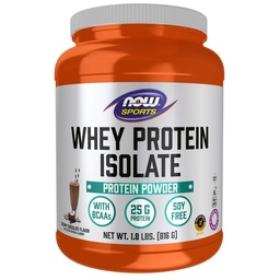 NOW Foods Sports Nutrition, Whey Protein Isolate, 25 g med BCAA, Creamy Chocolate Powder, 1,8 pund