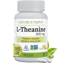 Naturens Trove L-Theanine 200mg Super Value Size - 365 vegetariska kapslar