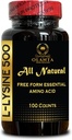 L-LYSINE 500 AMINO ACID - Hälsosam muskelutveckling, balanserad wellness, stödja Connective vävnad hälsa, dagligt lysinintag, organiskt immunförsvar tillägg, - 1 flaska 100 grejer