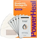 PowerHeal Bioelectric Bandage Kit för Wound Care & Fast Healing - 3-Layers w / Bioelectric Pad, Absorbent Pad, Adhesive + Wound Hydrogel - för skär, Abrasions, Blisters, Burns - 5-Pack, 2.3 "x 3.5"